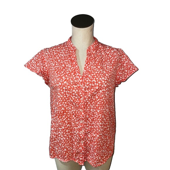 UNTUCKit Stephanie Blouse Red White Medium - Picture 1 of 10